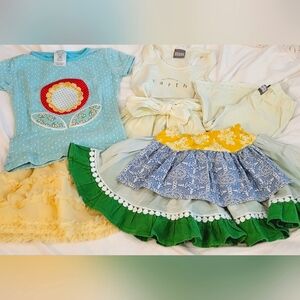 EUC- Adorable Bundle Of Girls Summer Matching Sets That Includes Persnickety Sz4